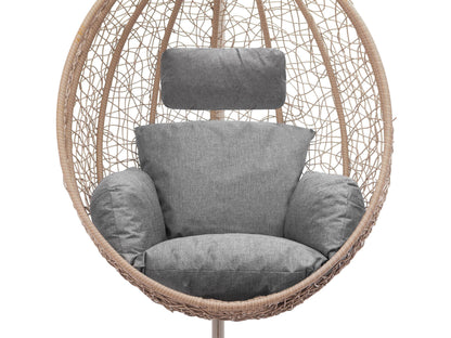 PillowPrim pillow for hanging chair outdoor - pallet cushion - for lounge fans & terrace lovers - comfort while swinging - washable, graphite, rattan-compatible