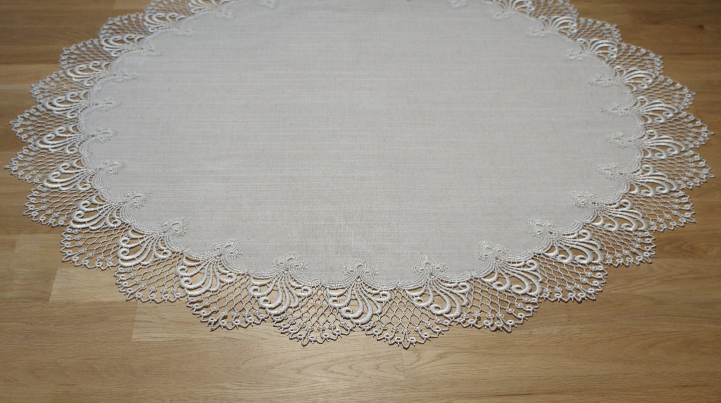 Plauener Spitze 3086L_14_90 Tablecloth Nizza L, size 90 cm, round