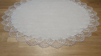 Plauener Spitze 3086L_14_90 Tablecloth Nizza L, size 90 cm, round