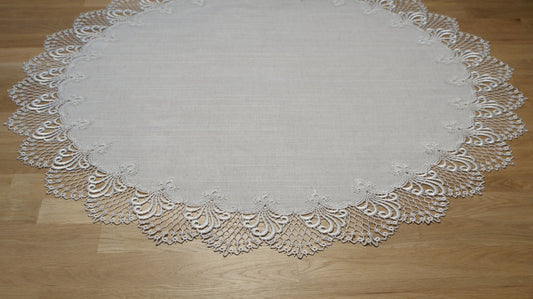 Plauener Spitze 3086L_14_90 Tablecloth Nizza L, size 90 cm, round