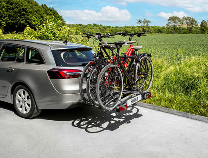 EUFAB 11598 bike carrier FINCH for 3 bikes, black.