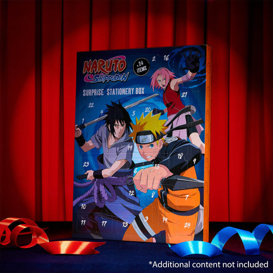 Naruto Advent Calendar 2023 for Kids - Anime Toys for Boys Ages 3+ - Christmas Calendar with Naruto Headband, Stationery, Kids Toys, and Surprises for Every Day, Blue