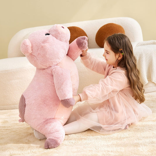 IKASA Giant Pig Plush Toy, 78cm Big Stuffed Animal, Cute Huge Fluffy Soft Jumbo Plush Toy, Gift for Kids