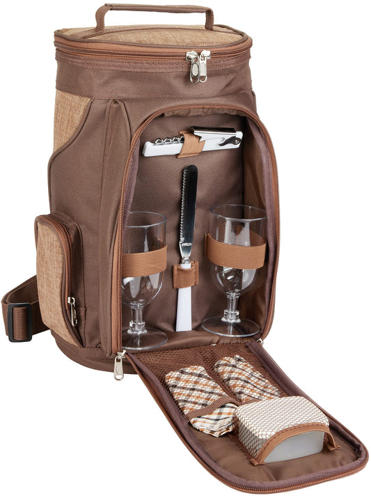 BRUBAKER wine cooler bag for 2 bottles of wine and champagne up to 1.5 l, padded wine cooler bag - picnic bag insulated, thermal bag - portable with handle