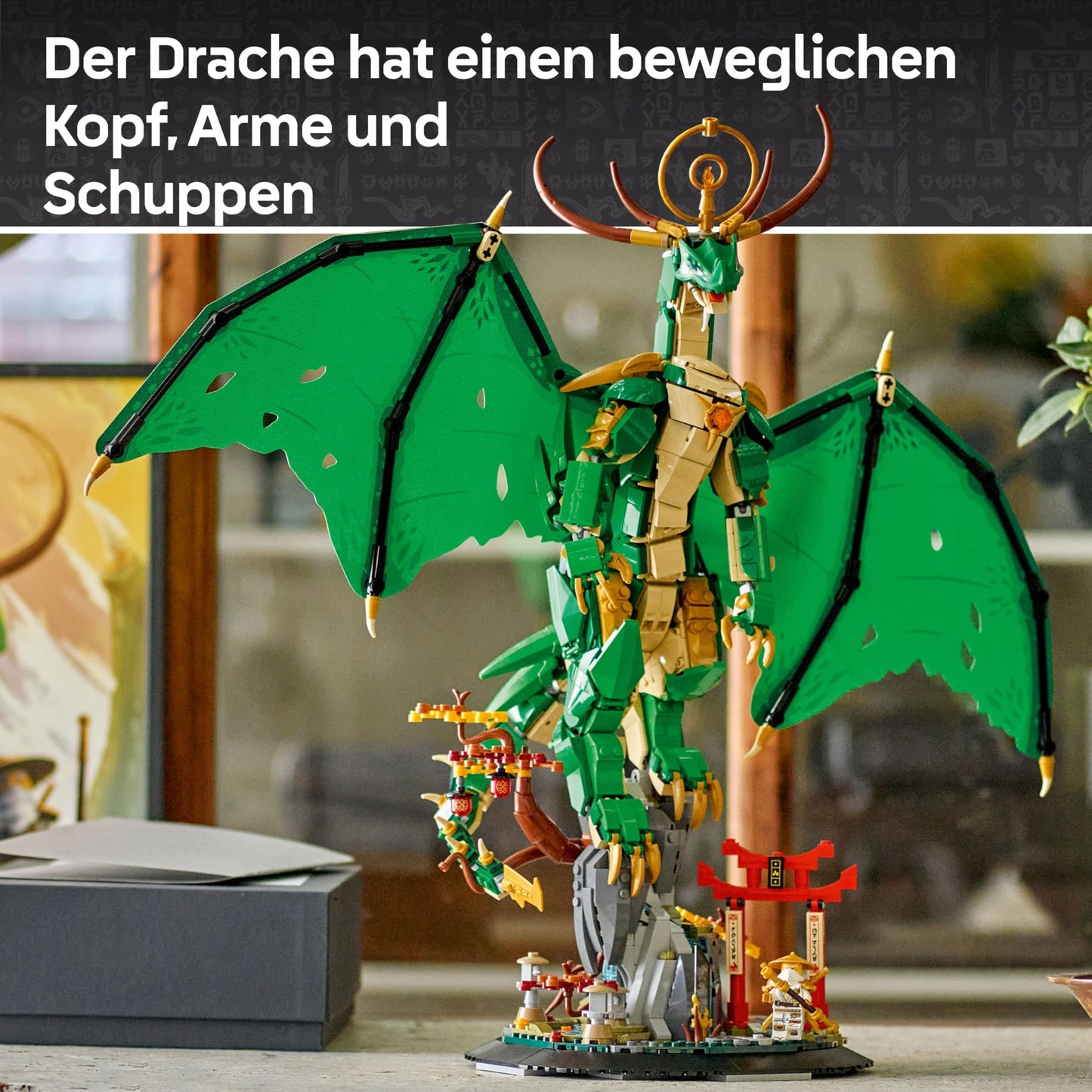 LEGO NINJAGO Guardian Dragon Building Set - Featuring Dragon Figure, Master Wu Minifigure & Stand - Building Toy for Boys age 14+ & Teens 71847