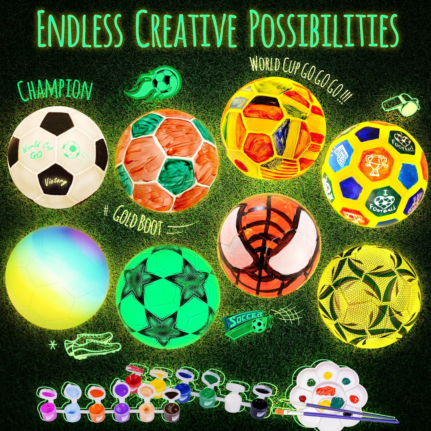 Soccer gifts for boys, DIY 3D soccer lamp painting kit, art supplies crafting kit for kids, soccer gifts for boys, toys, girls birthday gift, Easter gift