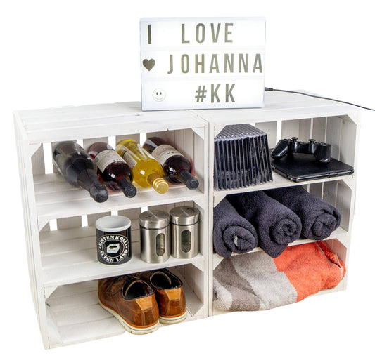 2-piece fruit crate Johanna storage box wine crates shelf crates storage crates standing shelf wine crates wooden crates bookshelf wine rack