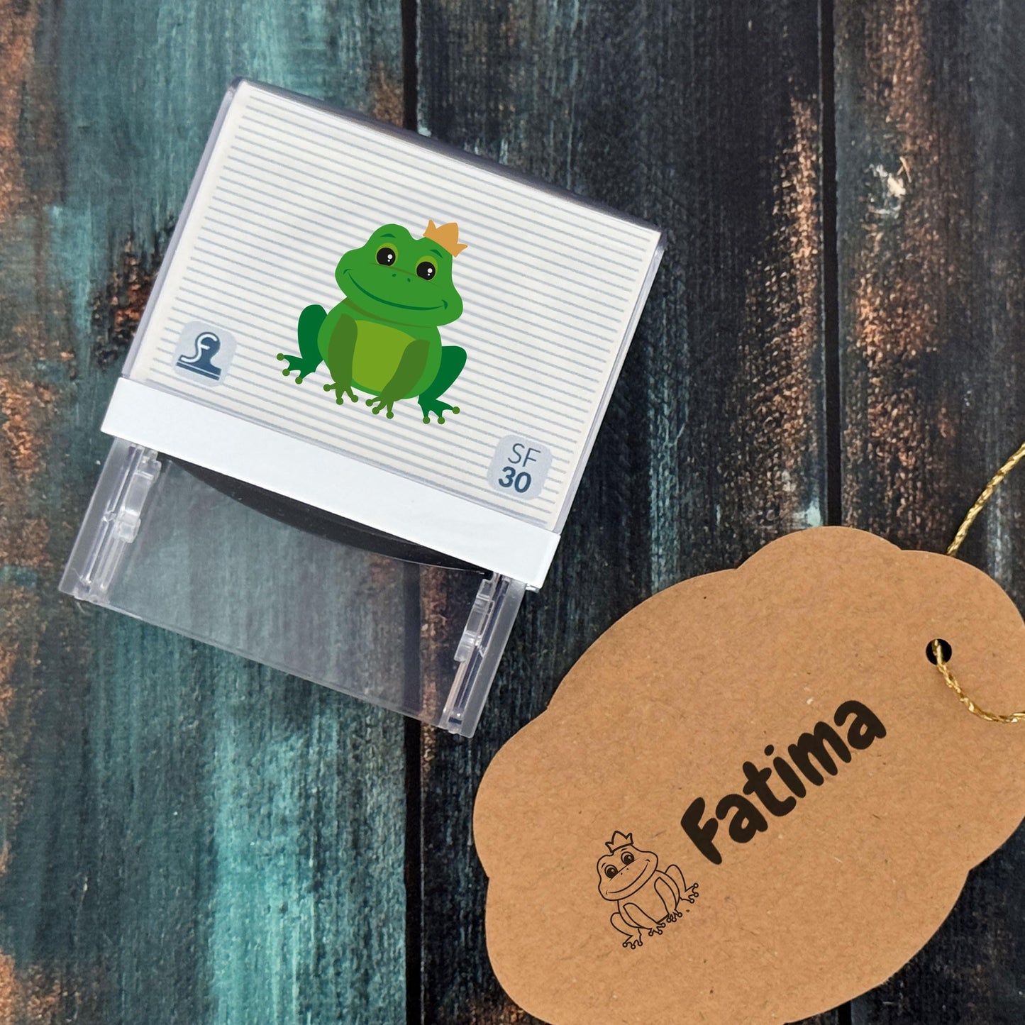 stamp factory children's stamps name stamps/personalized address stamps - stamps for children with design "frog" for students/school and kindergarten as a gift