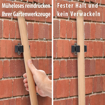 Maila® Device Holder (Set of 10) - Sturdy 304 Stainless Steel Rustproof - Broom Holder with Strong Clamping Force, Wall Mount for Brooms, as Tool Holder