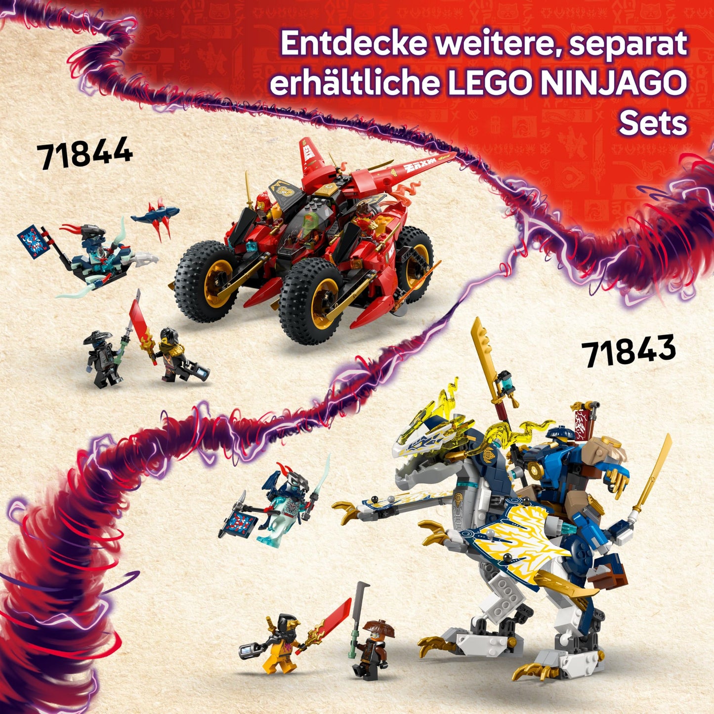 LEGO NINJAGO 2-in-1 Lloyd's Jet Mech - toy with 5 minifigures, dragons, equipment, and a flying motorcycle - gift for boys and fans of Rise of the Dragons aged 9 and up 71845