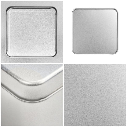 Kurtzy Silver Metal Cans with Lid (10 Pack) 9x9xH5.7cm Small Metal Boxes Portable Empty Metal Box with Lid without Hinge - Mini Storage Box Metal Rectangular Containers & Survival Kit