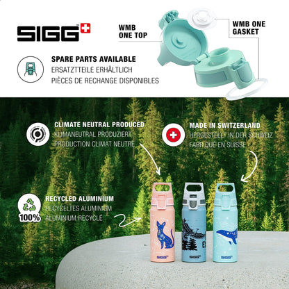 SIGG - Aluminum Water Bottle Children - WMB ONE Harry Potter - Carbonation Suitable - Leakproof - Lightweight - BPA-free - Climate Neutral Certified - Sports & School - Turquoise - 0.6L