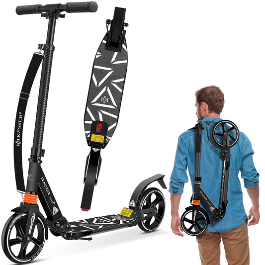 KESSER® City Roller Scooter 205mm Wheels PU Big Wheel - Pro-S Kick Scooter with Dual Suspension, Foldable and Height Adjustable City Scooter, Includes Strap, Kick Scooter for Adults and Kids