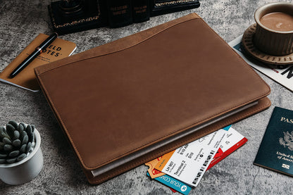 YLYYHH Writing Pad A4 leather, Leather folder A4 for men, Document folder A4 leather for women, Business conference folder folder for resume/interview/meeting.