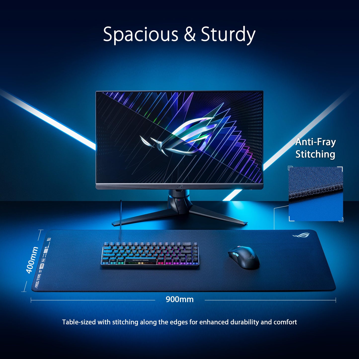 ASUS ROG Home Ace XXL Gaming Mousepad (soft and non-slip rubber base, hybrid fabric surface providing consistency and control, water, oil, and dust repellent)
