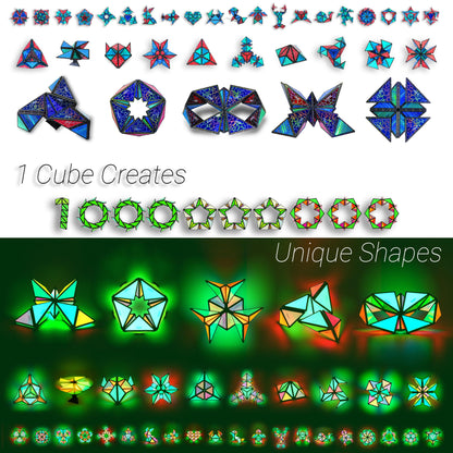 TOSY Magnet Pyramid - 1 cube transforms into 1 billion shapes, 243 magnets, glowing, spinner accessories, puzzle toy, Easter/Valentine's/Birthday gift, Set 1 Stone 1 Glow