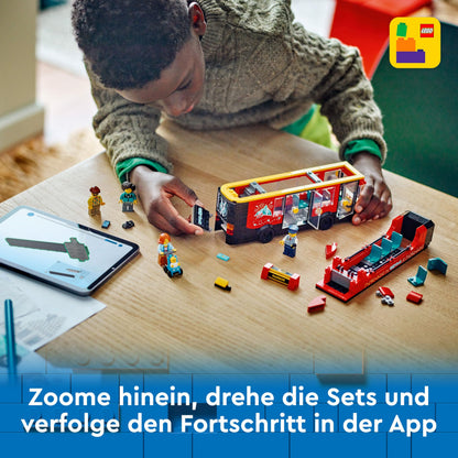 LEGO City Double Decker Bus, Double Decker Toy Bus, Vehicle Playset for boys and girls aged 7 and up, includes 5 figures, including one baby in a stroller 60407