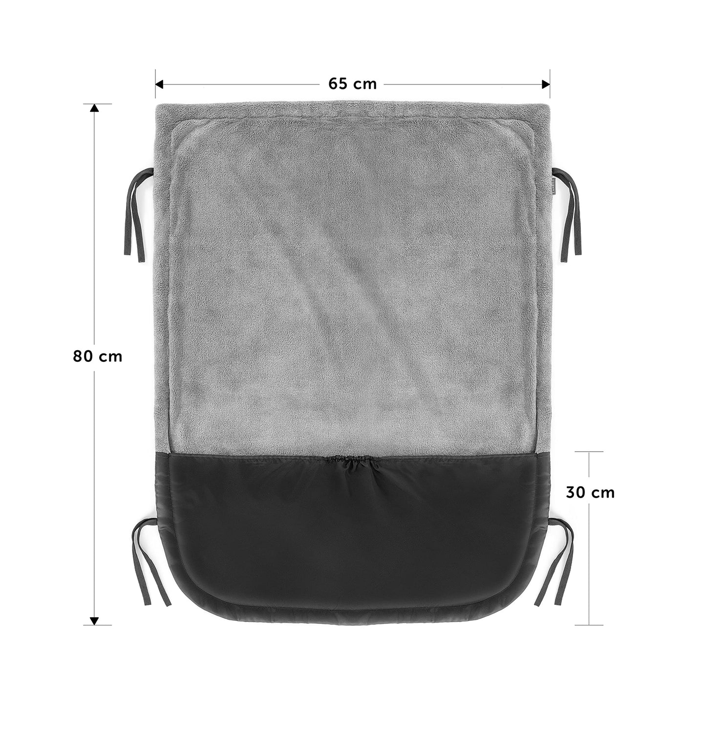 Zamboo universal blanket for stroller and buggy - water-repellent outdoor footmuff for sports strollers & joggers - Black Gray
