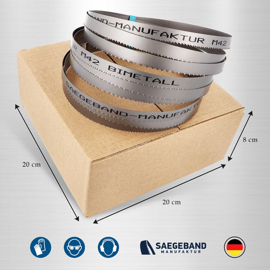 3-pack Premium M42 HSS bimetal band saw blade 1140 x 13 x 0.65 mm with 6/10 TPI - band saw blade - blade for metal, steel, aluminum, non-ferrous metals, light metal alloys.