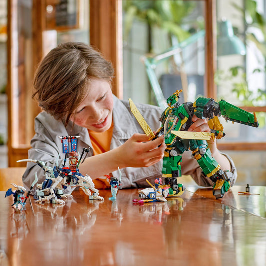 LEGO NINJAGO 2-in-1 Lloyd's Jet Mech - toy with 5 minifigures, dragons, equipment, and a flying motorcycle - gift for boys and fans of Rise of the Dragons aged 9 and up 71845