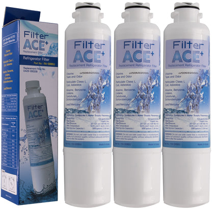 ACE+ FA-0085U | 3 Pack - Water filters compatible with Samsung DA29-00020B, HAF-CIN/EXP, HAF-CIN, HAFCIN, DA97-08006A-B, DA97-08006A-E. Filter cartridge for side by side refrigerator.