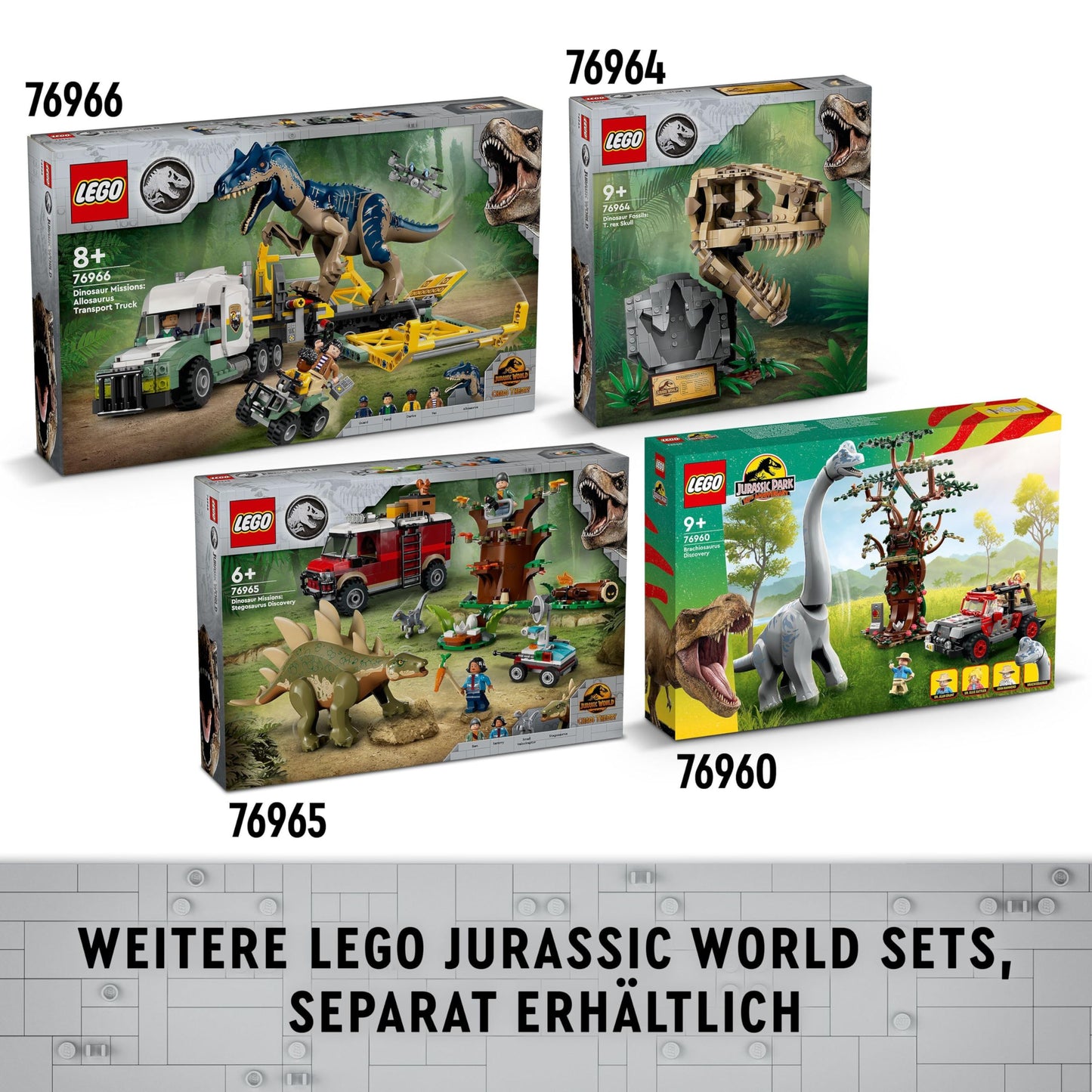 LEGO Jurassic World Dinosaur Missions: Allosaurus Transporter, Dino Playset, Gift idea for kids featuring Minifigures Kenji, Darius, and Yaz. For boys and girls aged 8+. 76966