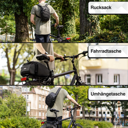 Valkental - 3in1 bike bag for luggage rack with cooling function - 10L volume - Insulating luggage rack bag with backpack function - Waterproof & Reflective