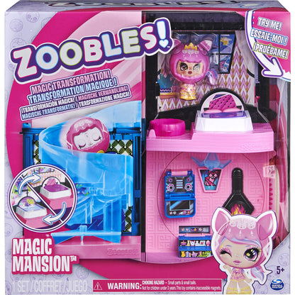 Zoobles Magic Mansion dream house with 6 rooms, slide, and accessories.