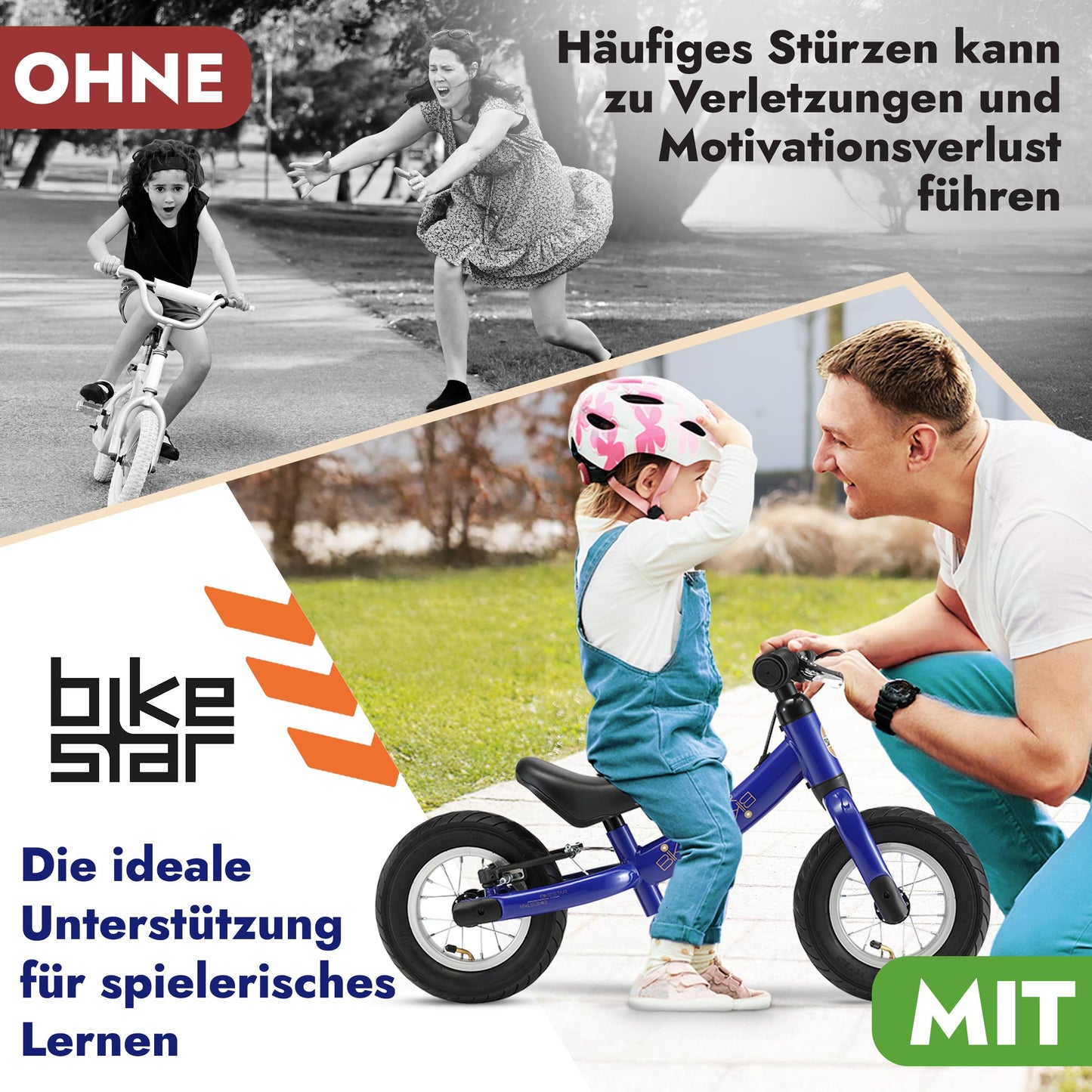 BIKESTAR Kids Balance Bike for Boys and Girls from 2-3 years | 10 Inch Sports Toddler Bike | Blue | Try Risk-Free