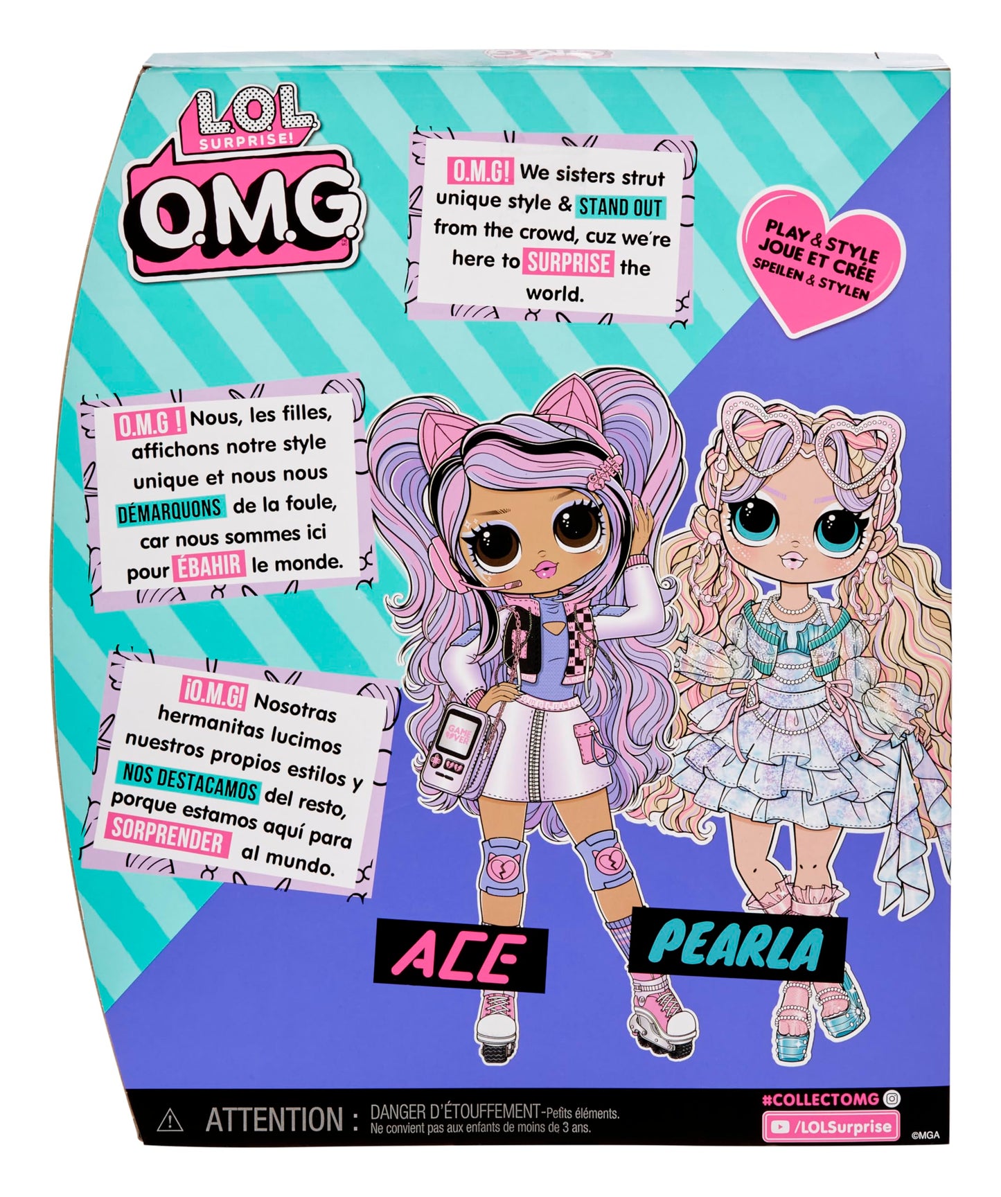 L.O.L. Surprise! OMG Fashion Doll Ace with 15 surprises - doll with gaming-inspired fashion and accessories - perfect for kids ages 4 and up