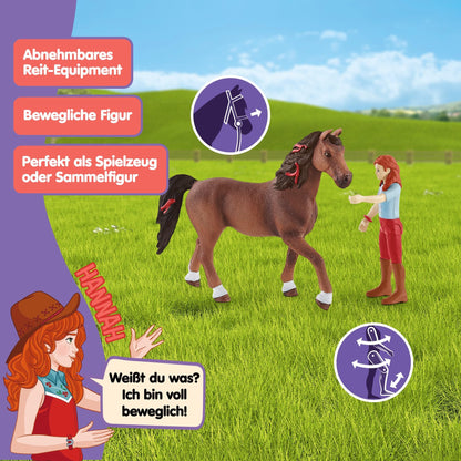 SCHLEICH Horse Club | Hannah & Cayenne 42539 | posable girl figure | with horse accessories | great gift for girls and boys | horse toy for ages 5+ | 10 pieces | exclusive at Amazon