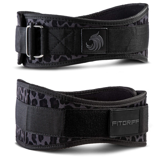 FITGRIFF® Weightlifting Belt V2 - Weightlifter Belt for Men and Women - Bodybuilding, Strength Training, Crossfit Training - Training Belt, Weightlifting Belt, Gym Workout (Leopard, M)