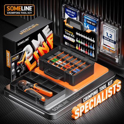 SOMLINE Crimping Tool Ferrule Set, 24 Types [0.25-10mm²] Ferrule Set, Ferrule Crimping Pliers Self-adjusting, Crimping Tool, Premium Crimping Pliers, Crimping Pliers, Press Pliers, Power Tool Set
