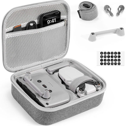 FPVtosky Mini 4K Bag Compact Case for DJI Mini 2 SE/4K Drone Accessories With Controller, Propeller Holder, and Protection, Gray