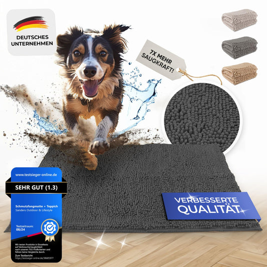 Sanders Luxury Mat - Indoor 60 x 90 cm (24"x36") dirt trapping mat, non-slip machine washable doormat | Door mat, absorbent runner mat, entrance mat for dogs, entrance, hallway & camping