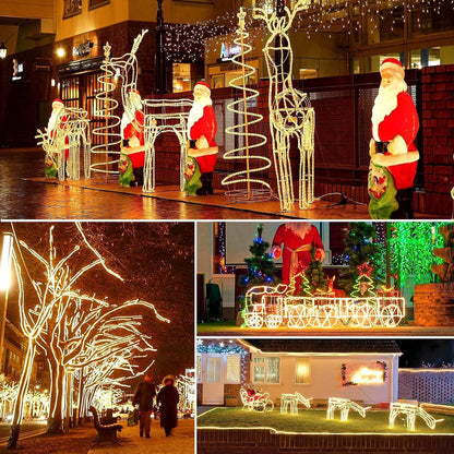 HOUSEMASTER 30M 600LED Light Tube Outdoor, String Lights Powered by Electricity Warm White, IP44 Waterproof & Dimmable with Remote Control, Ideal for Garden, Balcony & Christmas Lighting, Ø5mm