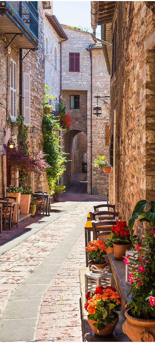 Wall mural24 Door wallpaper Alley, Mediterranean, Italy, Sun 70 x 200cm (W x H) - Decorative film self-adhesive sticker for doors, door foil, sticker, M1334