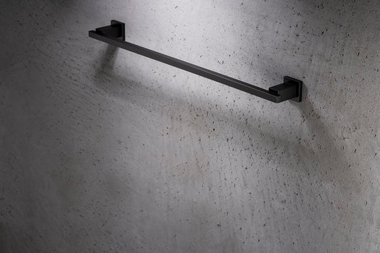 Sagittarius One 270S1-B towel holder in matt black | 70cm bathroom towel holder | Brass black towel bar | Black wall towel holder | Rust-free square towel holder