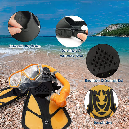 HH HHAO SPORT Snorkel Set for Kids with Fins