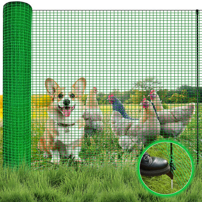Signstek electric fence, portable fence 90 cm tall, 25m long, 15 stakes, garden net, camping fence, chicken fence, dog fence, barricade fence, stake fence, boundary fence.