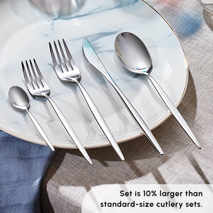 Karaca Lisbon Cutlery Set With Box Set 60 Pieces, For 12 People, 18/10 Stainless Steel Cutlery Set, Dishwasher Safe, Perfect For Daily Use, Premium Quality