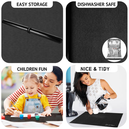 HomeMakers Translucent Induction Cooktop Protection Mat | Large 61x53 cm (Magnetic) kitchen mat protects cooktops from scratches | Heat resistant stove cover | Multifunctional silicone mat