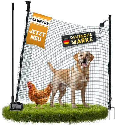 NATURIZ® Electric Fence Gate with One-Hand Opening - mobile gate for camping, garden & pasture - gate with quick set-up & take-down, no electricity.
