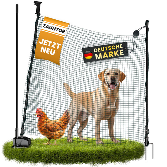 NATURIZ® Electric Fence Gate with One-Hand Opening - mobile gate for camping, garden & pasture - gate with quick set-up & take-down, no electricity.