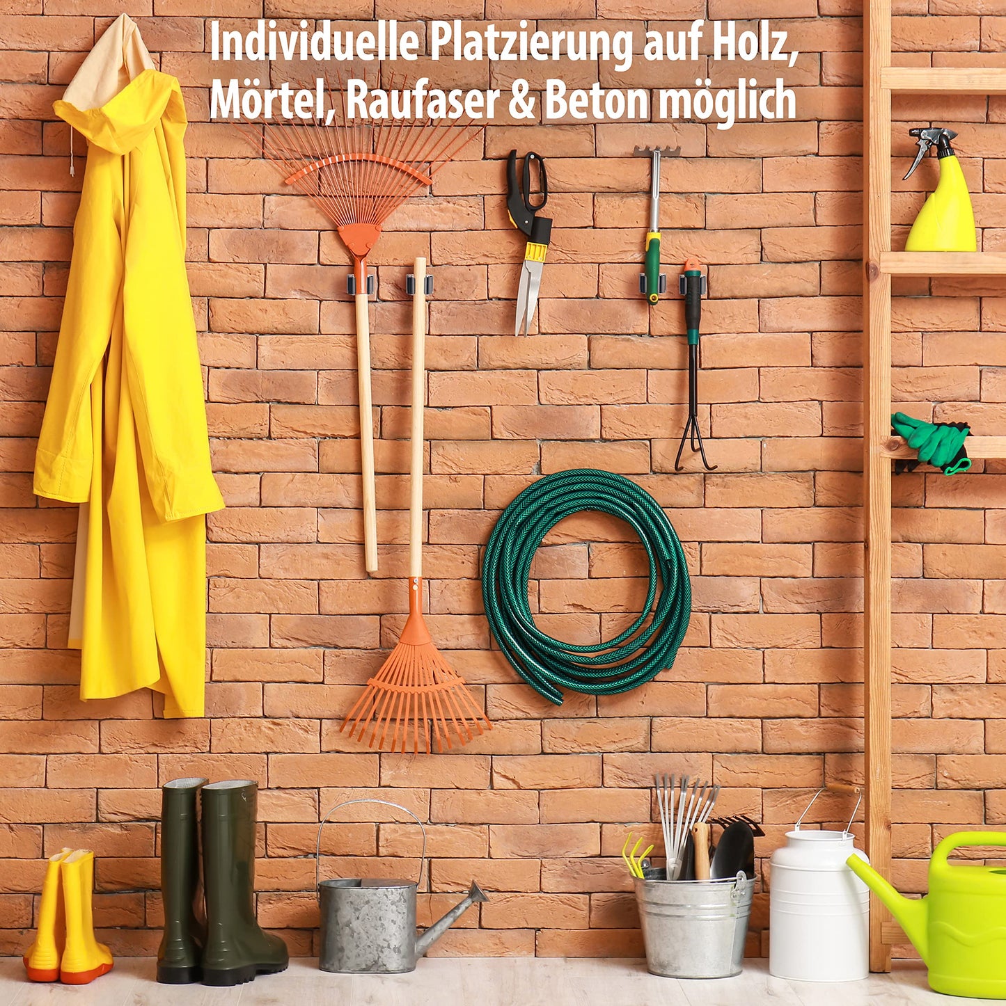 Maila® Device Holder (Set of 10) - Sturdy 304 Stainless Steel Rustproof - Broom Holder with Strong Clamping Force, Wall Mount for Brooms, as Tool Holder