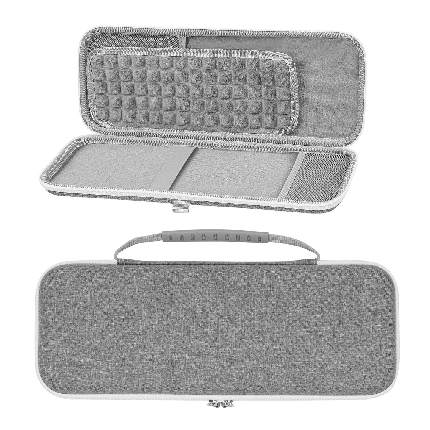 GEEKRIA Keyboard Carry Case, hard shell protection compatible with Apple Magic Keyboard (MXCL3LL/A) / MK2A3LL/A / MXCK3LL/A / MK293LL/A, Mouse Combo Case (Light Gray)