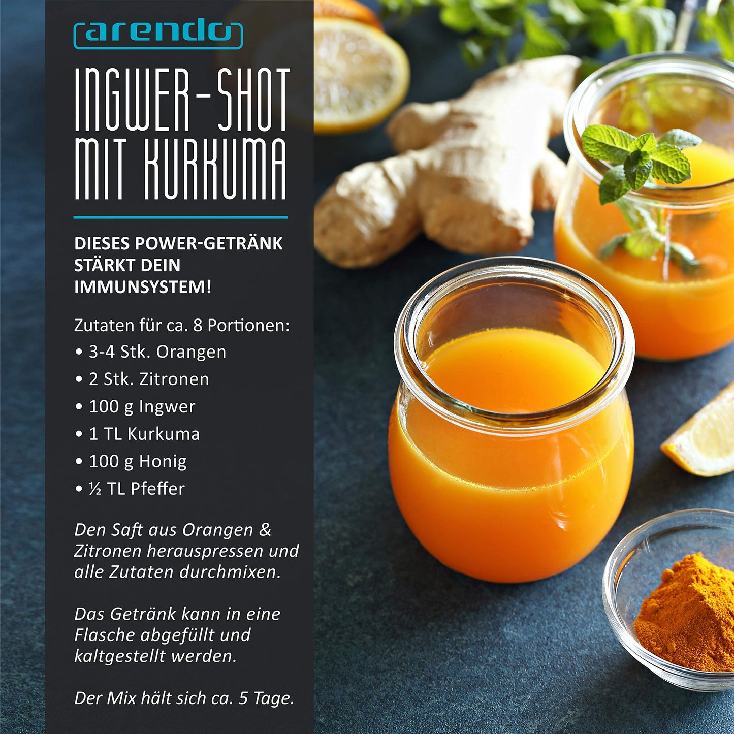 Arendo - electric orange juicer & citrus press stainless steel - juice container 200 ml - start-stop automatic - with 2 press cones - including clear hood - GS tested safety.