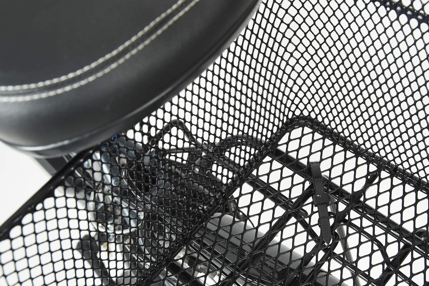 FISCHER Carrier Basket School, bike basket, tight mesh, theft-proof, suitable for e-bikes, load capacity 25 kg, black & Mini bicycle bell, black, One Size