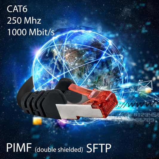 1aTTack.com 5x 5m - Cat 6 Network Cable Patch Cable Cat6 RJ45 SFTP - Black