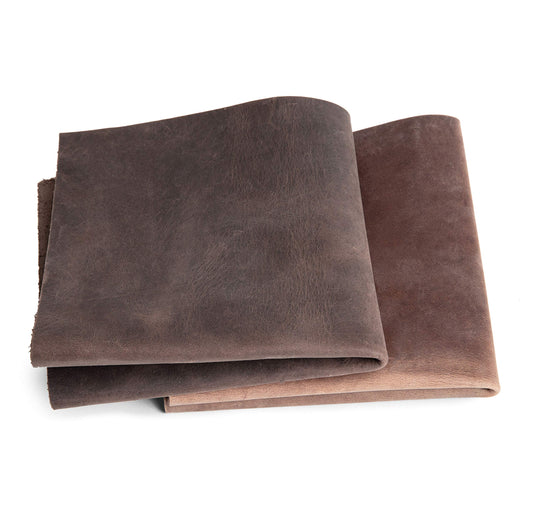 Cowhide in vintage and retro look | Brown | with pull-up effect, full-grain leather, thick leather, antique leather | leatherworking, crafting, covering, decor | leather pieces in various sizes | min. DIN A2
